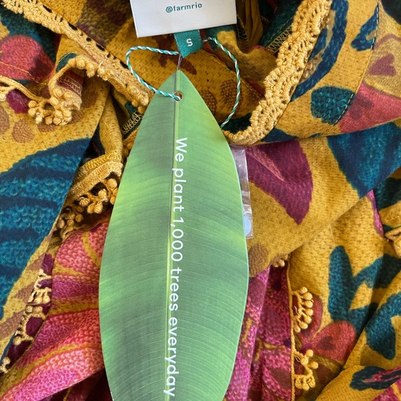 NWT FARM Rio Cotton Ruffle Mini Dress Size S - Picture 13 of 15